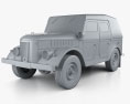 GAZ 69A 1953 3d model clay render