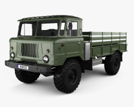 3D model of GAZ 66 Flatbed Truck 1999