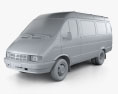 GAZ 3221 Gazelle Passenger Van 2000 3D模型 clay render