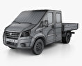 GAZ Gazelle Next Cabina Doppia Flatbed Truck 2017 Modello 3D wire render