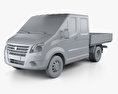 GAZ Gazelle Next Cabina Doppia Flatbed Truck 2017 Modello 3D clay render