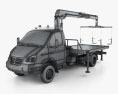 GAZ Gazelle Valday Camion Remorquage 2022 Modèle 3d wire render