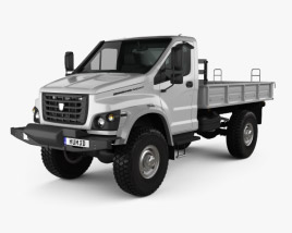 3D model of GAZ Sadko Next Flatbed Truck 2023