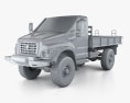 GAZ Sadko Next Flatbed Truck 2023 3d model clay render