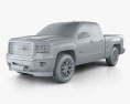 GMC Sierra Crew Cab 2016 3D 모델  clay render