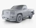 GMC Sierra Single Cab 2016 3D 모델  clay render