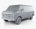 GMC Vandura Panel Van 1996 3d model clay render