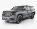 GMC Yukon XL Denali 2017 3D-Modell wire render