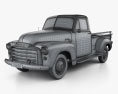 GMC 9300 Pickup Truck 1952 3D 모델  wire render