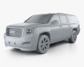 GMC Yukon XL Denali mit Innenraum und Motor 2017 3D-Modell clay render