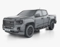 GMC Canyon Crew Cab Denali 2022 3D-Modell wire render