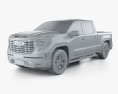 GMC Sierra 1500 Crew Cab Short Box Denali 2024 3Dモデル clay render