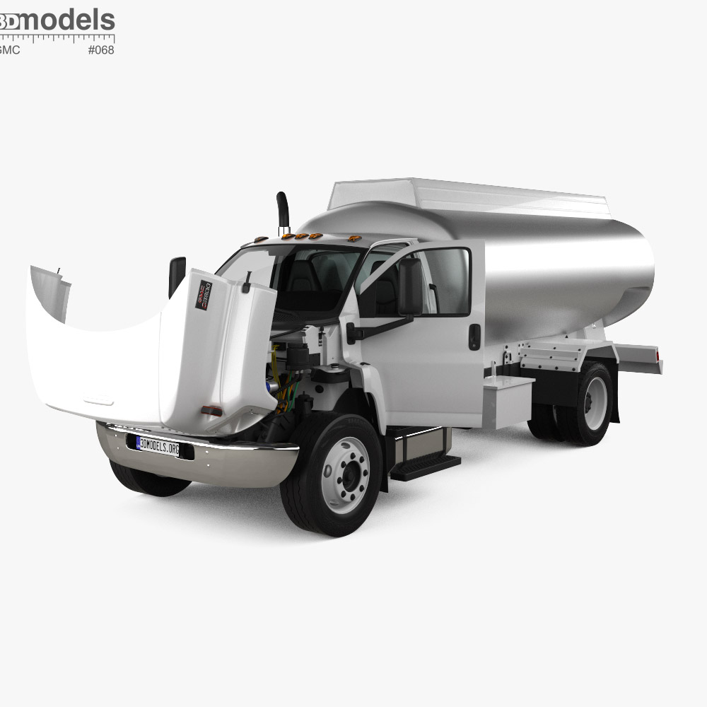 GMC Topkick C8500 Regular Cab Tanker Truck with HQ interior and engine 2004 3D model