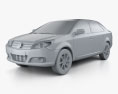 Geely MK 轿车 2014 3D模型 clay render