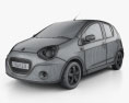 Geely LC (Panda) 2014 Modello 3D wire render