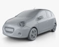 Geely LC (Panda) 2014 3D-Modell clay render
