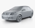 Geely GC6 2017 3D-Modell clay render