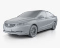 Geely GC9 2018 3D-Modell clay render