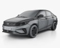 Geely Emgrand GL 2021 3D模型 wire render