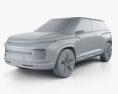 Geely Icon concept 2018 3d model clay render