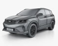 Geely Coolray 2022 Modèle 3d wire render