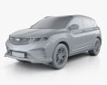Geely Coolray 2022 3d model clay render
