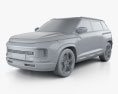 Geely Icon 2022 3d model clay render