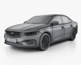Geely Preface 2023 3Dモデル wire render