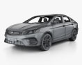 Geely BinRui with HQ interior 2022 3d model wire render