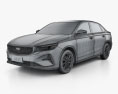 Geely Emgrand 2022 3Dモデル wire render