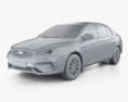 Geely Emgrand Up Comfort 2024 3D-Modell clay render