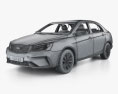 Geely Emgrand Up Comfort mit Innenraum 2024 3D-Modell wire render