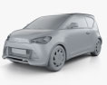 Generico hatchback 3 porte 2018 Modello 3D clay render