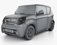 Genérico hatchback 3 puertas 2018 Modelo 3D wire render