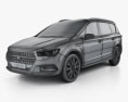 Generic minivan 2018 3D 모델  wire render
