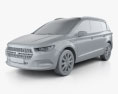 Generic minivan 2018 3D 모델  clay render