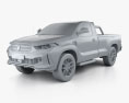 ジェネリック シングルキャブ pickup 2019 3Dモデル clay render