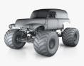Grave Digger 2024 Modello 3D wire render