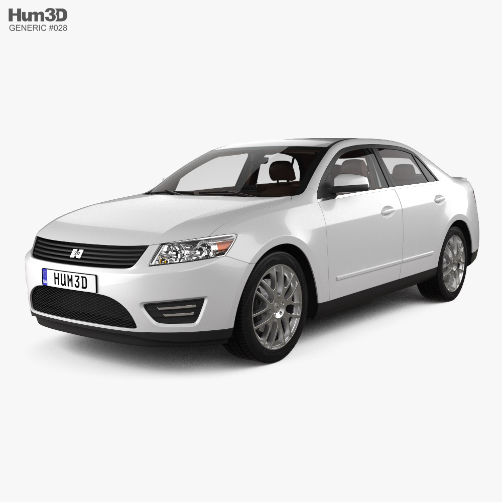 Generic Sedan con interior 2015 Modelo 3D