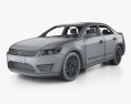 Generic Sedan mit Innenraum 2015 3D-Modell wire render