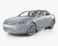 Generic Sedan with HQ interior 2015 3d model clay render