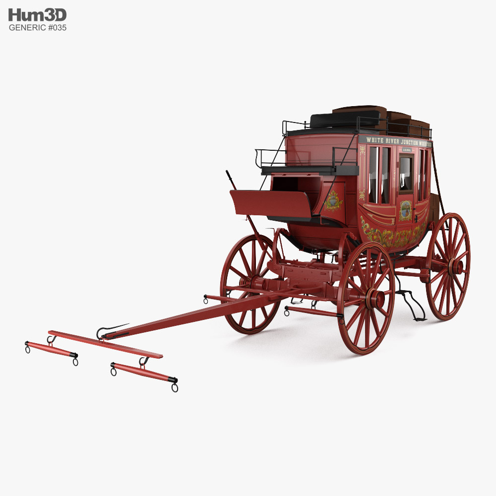 US Mail Stagecoach 1851 Modèle 3D