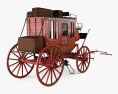US Mail Stagecoach 1851 3D-Modell Rückansicht