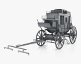 US Mail Stagecoach 1851 3d model wire render