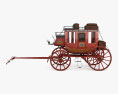US Mail Stagecoach 1851 3D-Modell Seitenansicht
