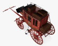 US Mail Stagecoach 1851 Modelo 3d vista de cima