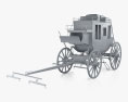 US Mail Stagecoach 1851 Modèle 3d clay render