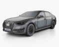 Genesis G90 with HQ interior 2020 3d model wire render