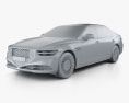 Genesis G90 with HQ interior 2022 3d model clay render