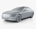 Genesis G80 Electrified 2024 3D-Modell clay render
